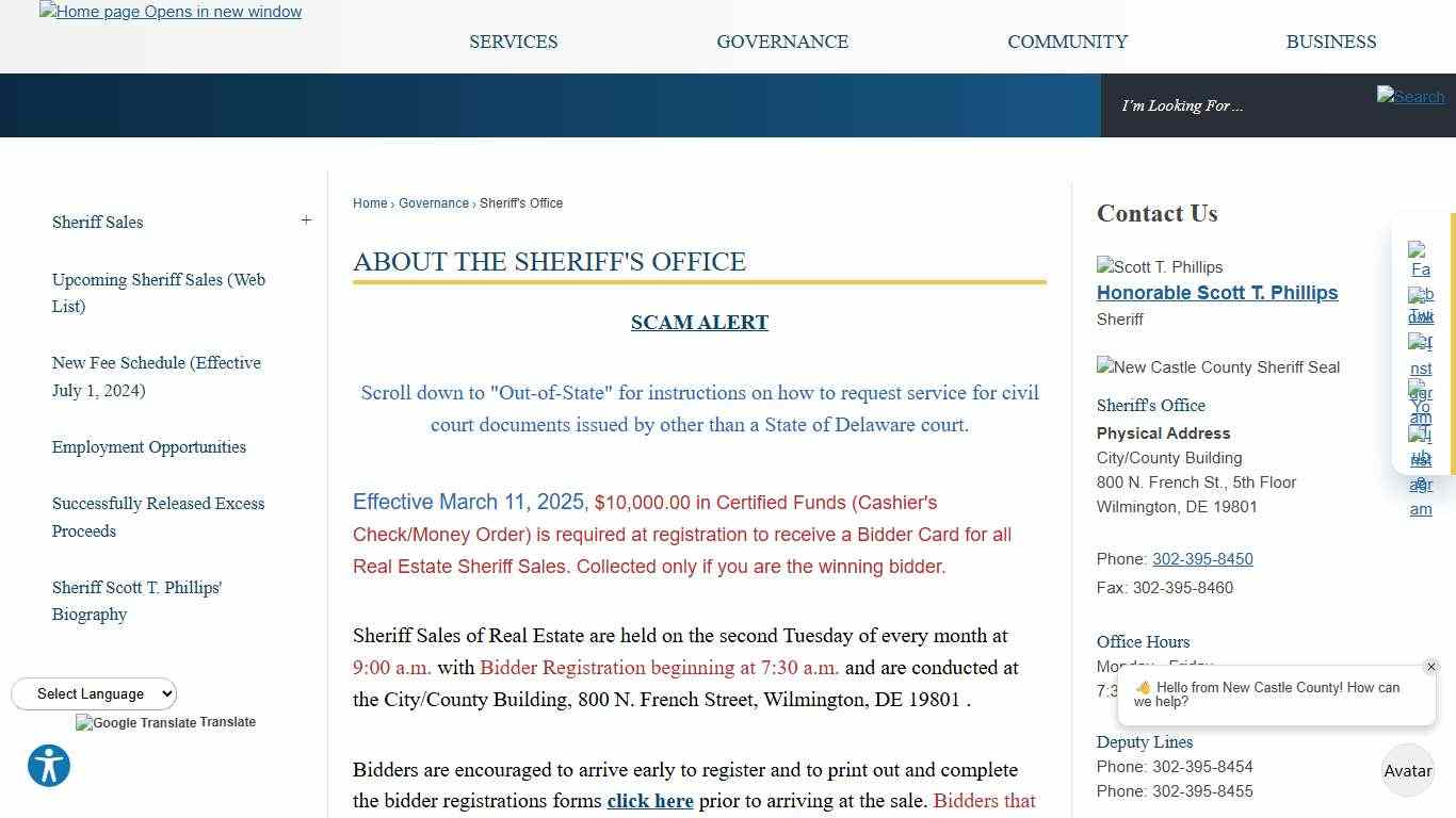 About the Sheriff's Office New Castle County, DE - Official Website