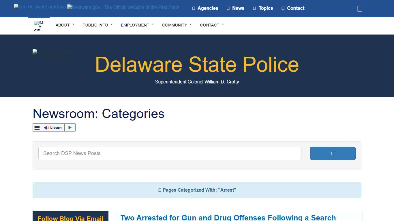 Arrest Archives - Delaware State Police - State of Delaware